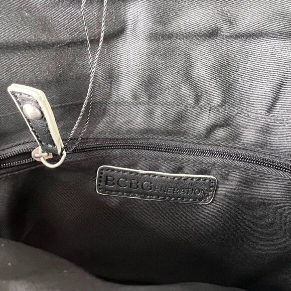 BCBGeneration Clutch Purse Pale Grey/Green Pebbled Faux Leather Fold over Bag - Picture 7 of 11